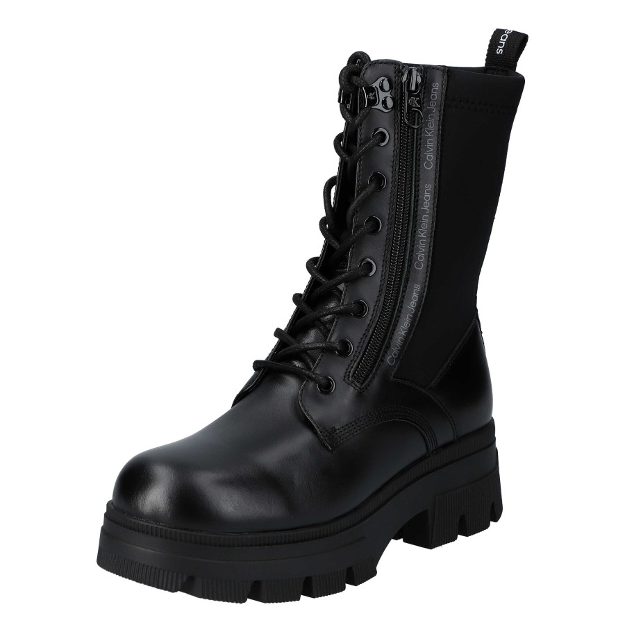 Damen Calvin Klein Stiefeletten | Chunky Combat Laceup Zip