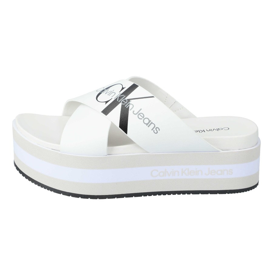 Damen Calvin Klein Pantoletten | Flatform Sandal Crisscross