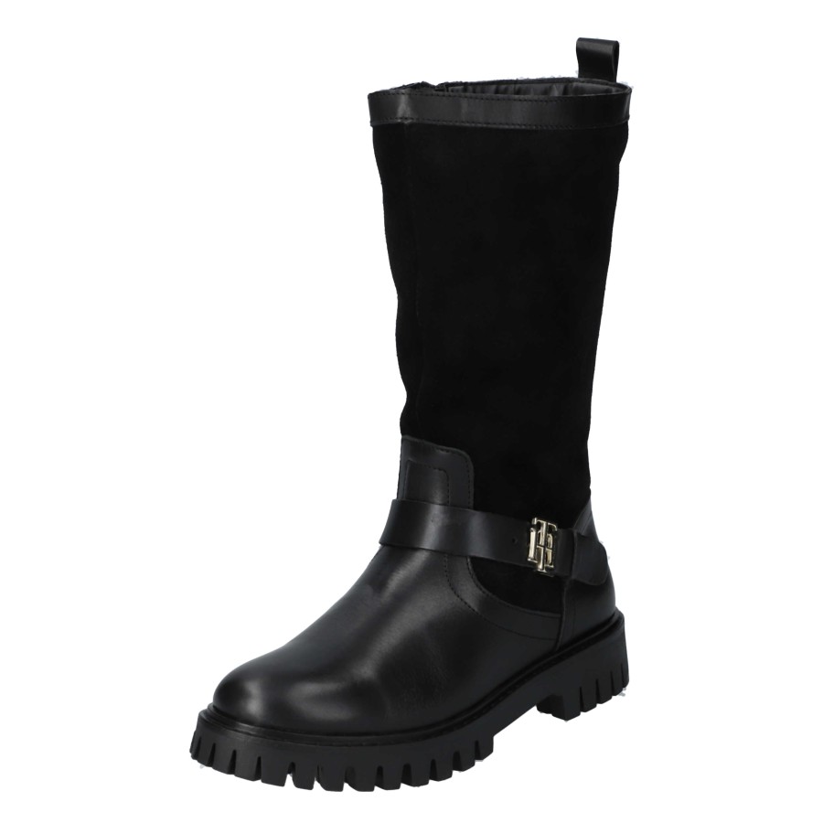 Damen Tommy Hilfiger Stiefel | Th Hardware Material Mix Boot