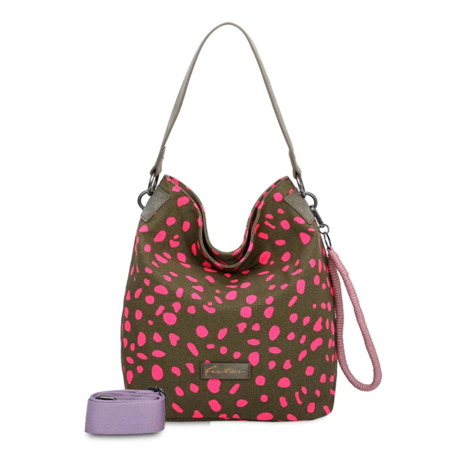 Damen Fritzi aus Preußen Handtaschen | Wudy03 Canvas Spotty Pink